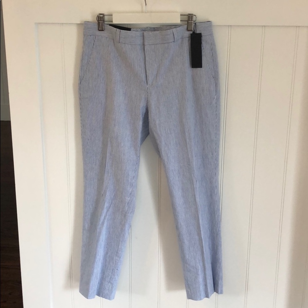 NWT Avery Stretch Linen Tailored Ankle Pant